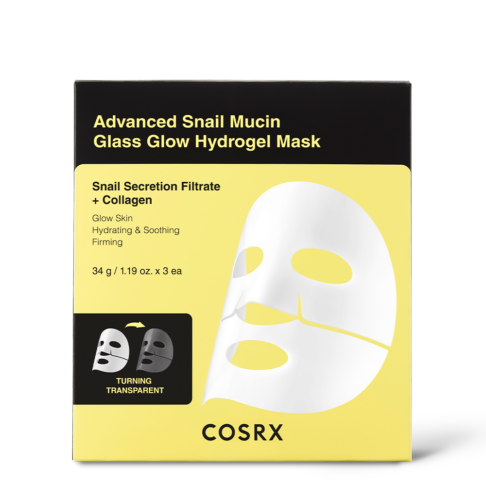 Hidrogelinė veido kaukė su sraigių mucinu "Advanced Snail Mucin Glass Glow Hydrogel Mask"