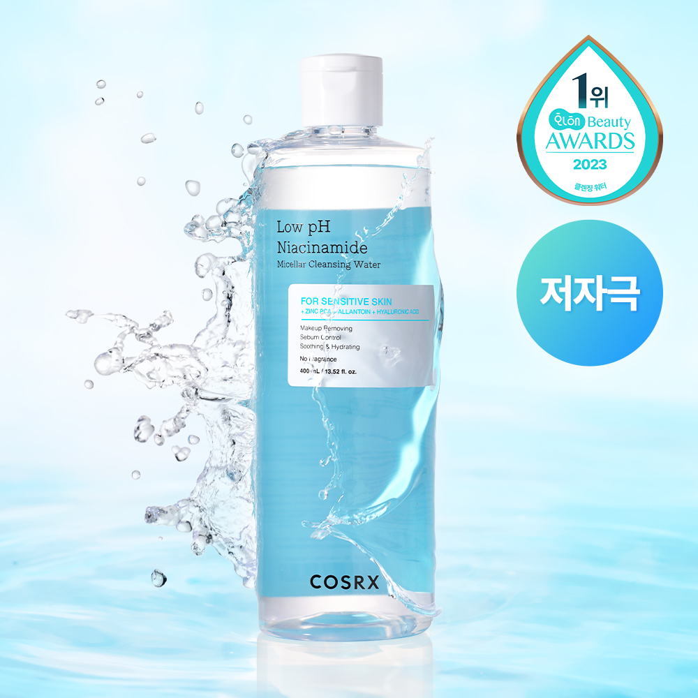 Žemo pH valomasis micelinis vanduo "Low pH Micellar Niacinamide Cleansing Water", 400 ml