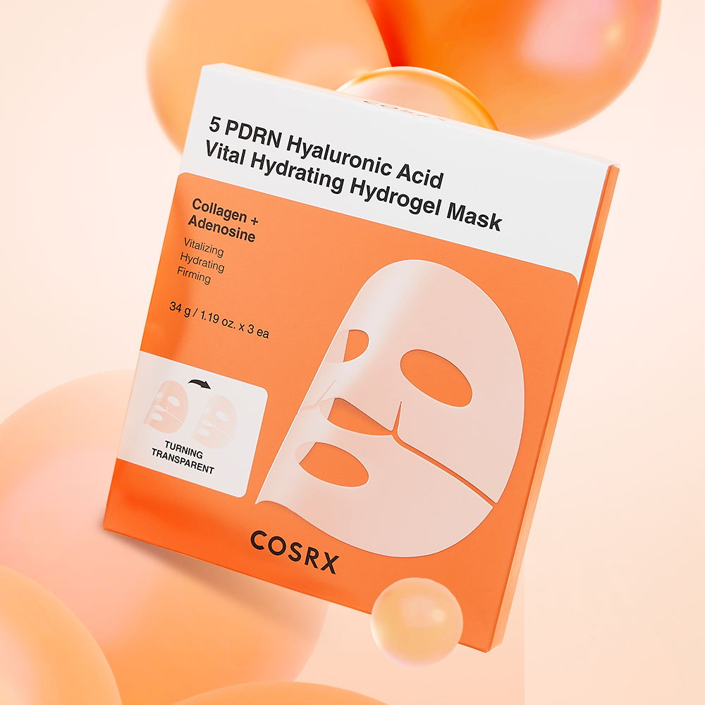Drėkinamoji hidrogelinė veido kaukė "5 PDRN Hyaluronic Acid Vital Hydrating Hydrogel Mask"