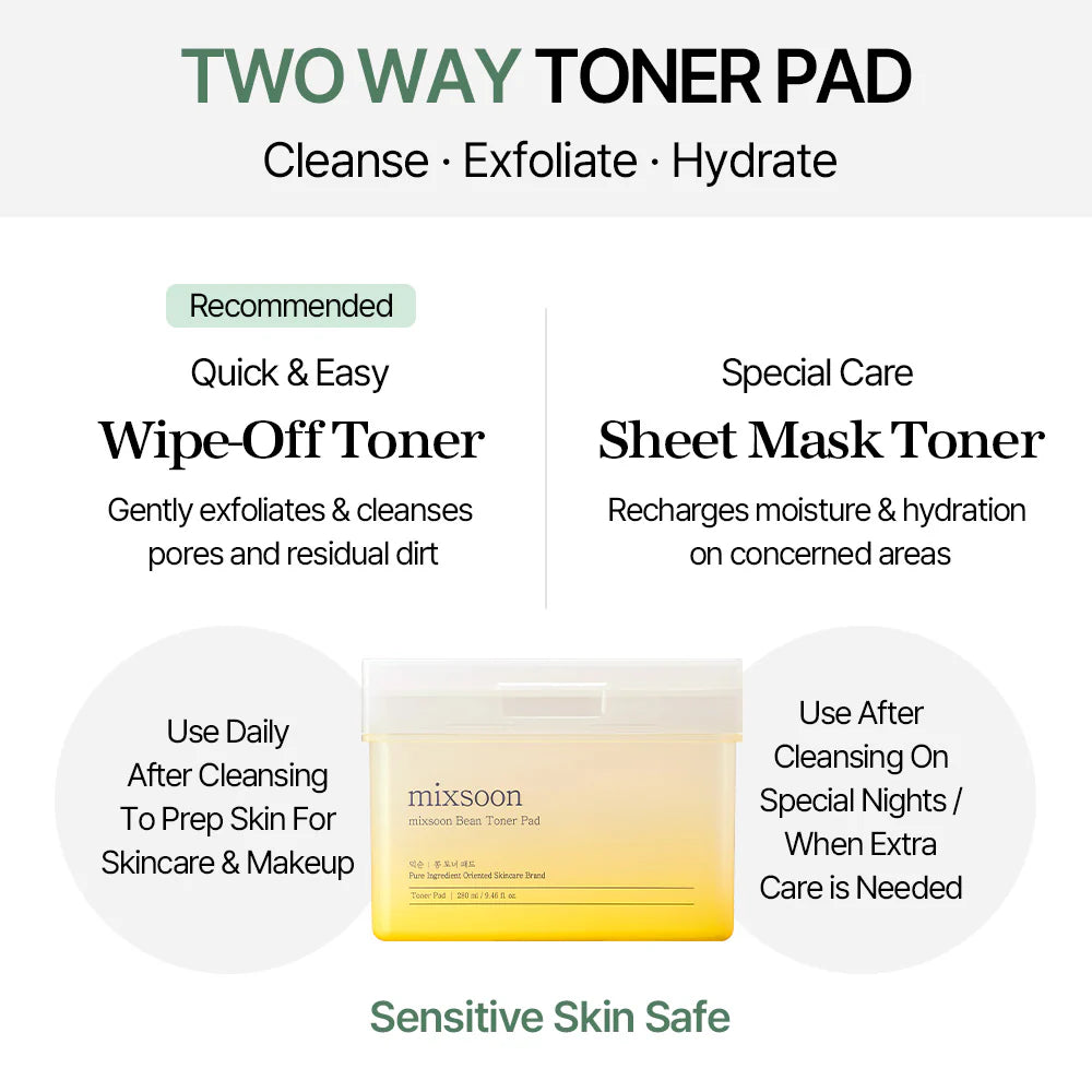 Veido toniko padeliai "Bean Toner Pad", 70 vnt.