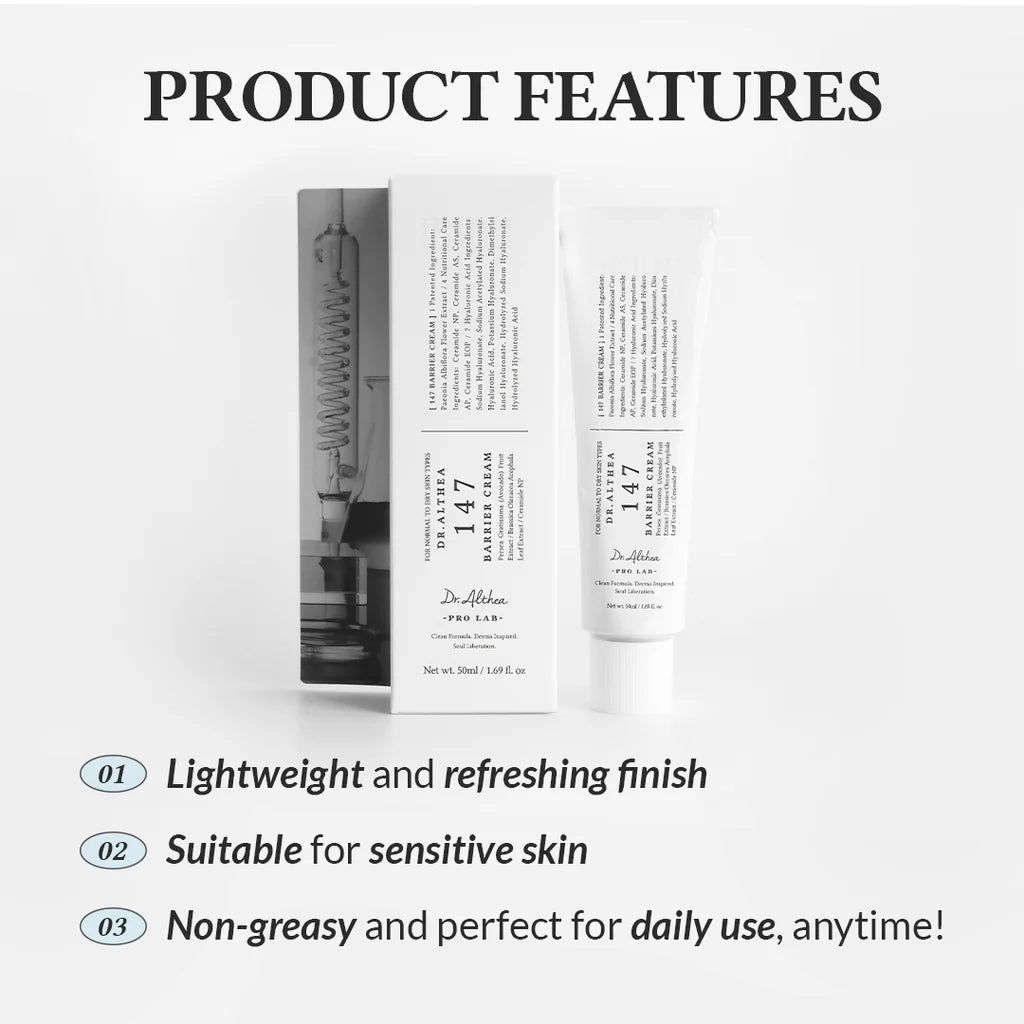Intensyviai raminantis veido kremas "147 Barrier Cream", 50 ml