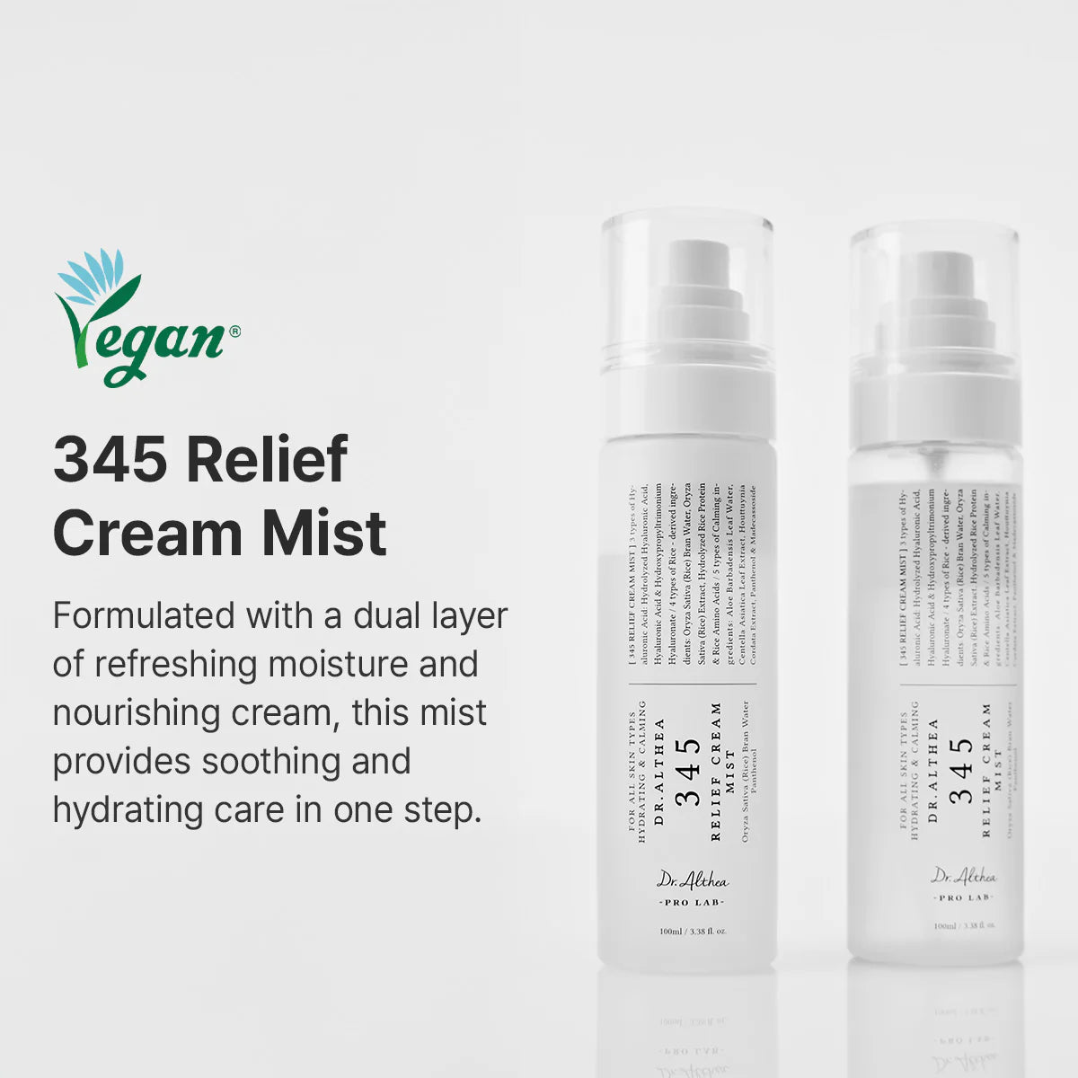 Dvifazė veido dulksna "345 Relief Cream Mist", 100 ml