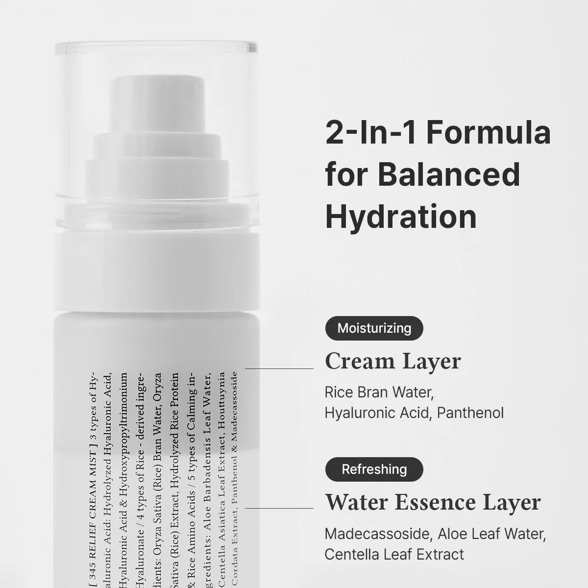Dvifazė veido dulksna "345 Relief Cream Mist", 100 ml