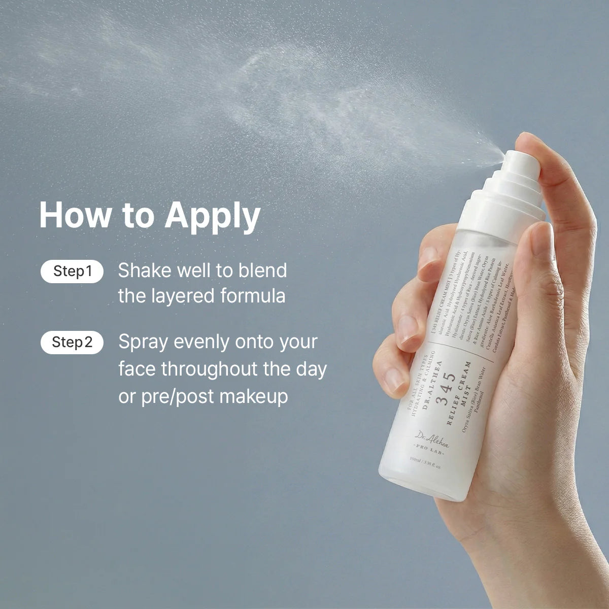 Dvifazė veido dulksna "345 Relief Cream Mist", 100 ml