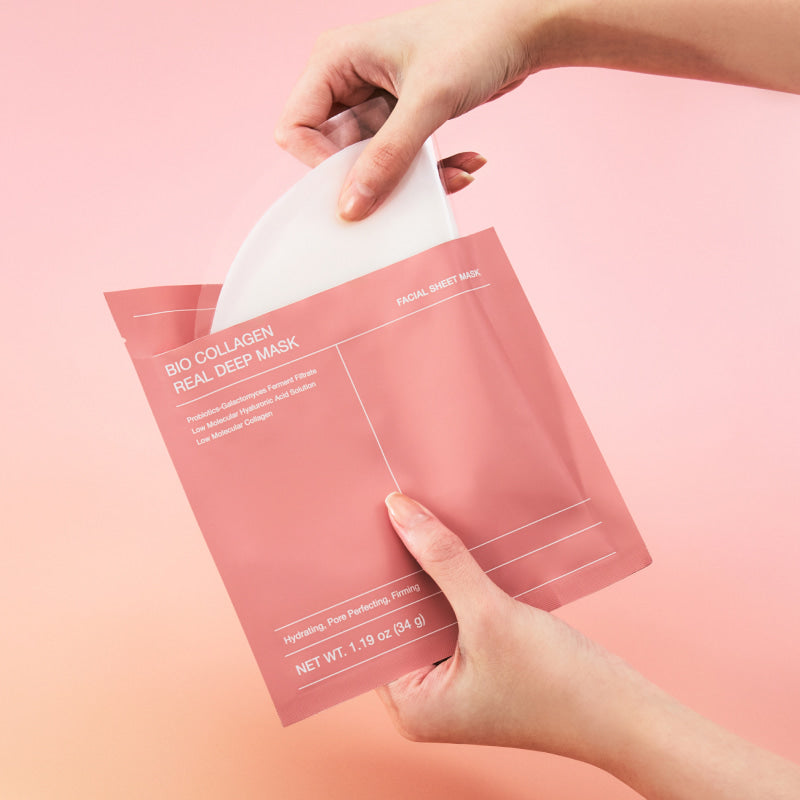 Stangrinamoji hidrogelinė veido kaukė "Bio-Collagen Real Deep Mask Set"
