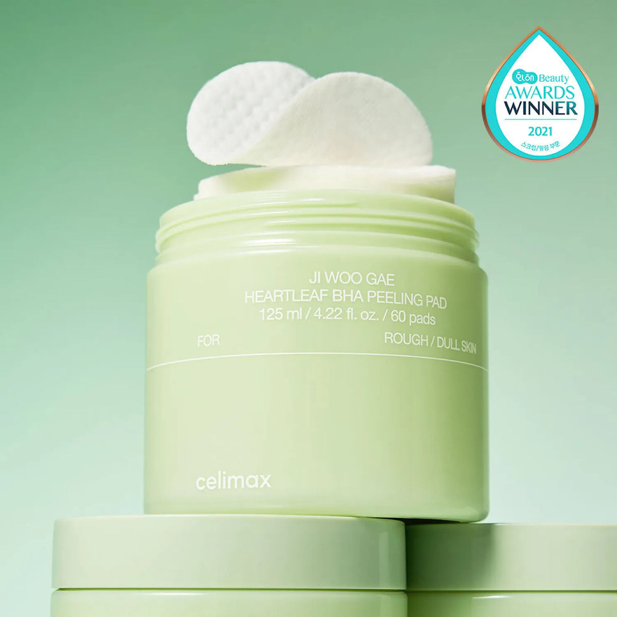 Šveičiamieji toniko padeliai "Ji Woo Gae Heartleaf BHA Peeling Pad", 60 vnt.