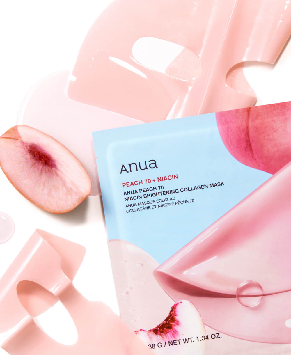 Skaistinanti hidrogelinė veido kaukė "Peach 70% Niacin Brightening Collagen Mask"