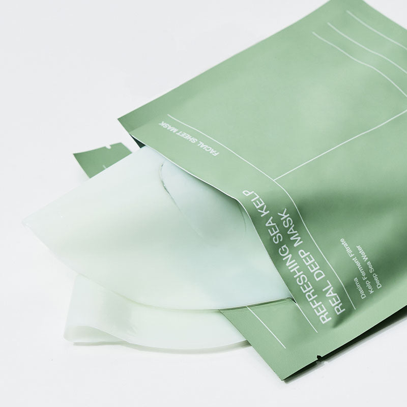 Gaivinamoji hidrogelinė veido kaukė su jūros dumbliais "Refreshing Sea Kelp Real Deep Mask"