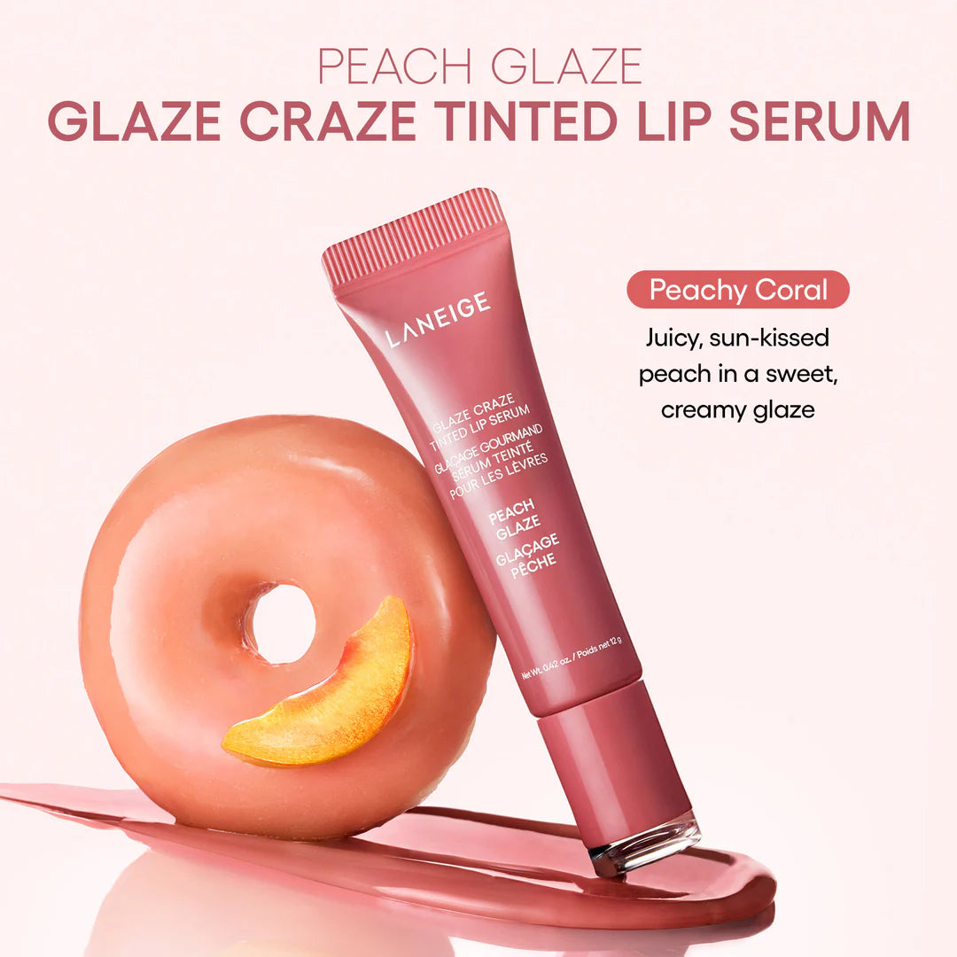 Lūpų balzamas - serumas su atspalviu "Glaze Craze Tinted Lip Serum (Peach Glaze)", 12 g