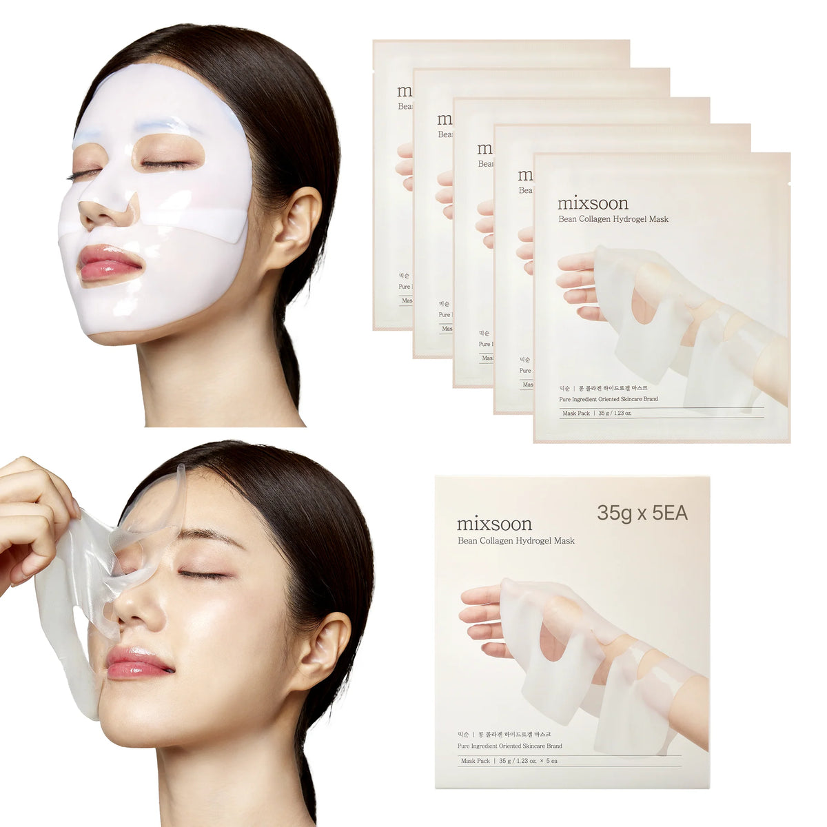 Drėkinamoji veido kaukė "Bean Collagen Hydrogel Mask"