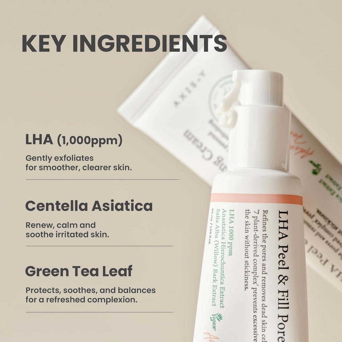 Poras sutraukiantis koreguojamasis kremas "LHA Peel & Fill Pore Balancing Cream", 50 ml