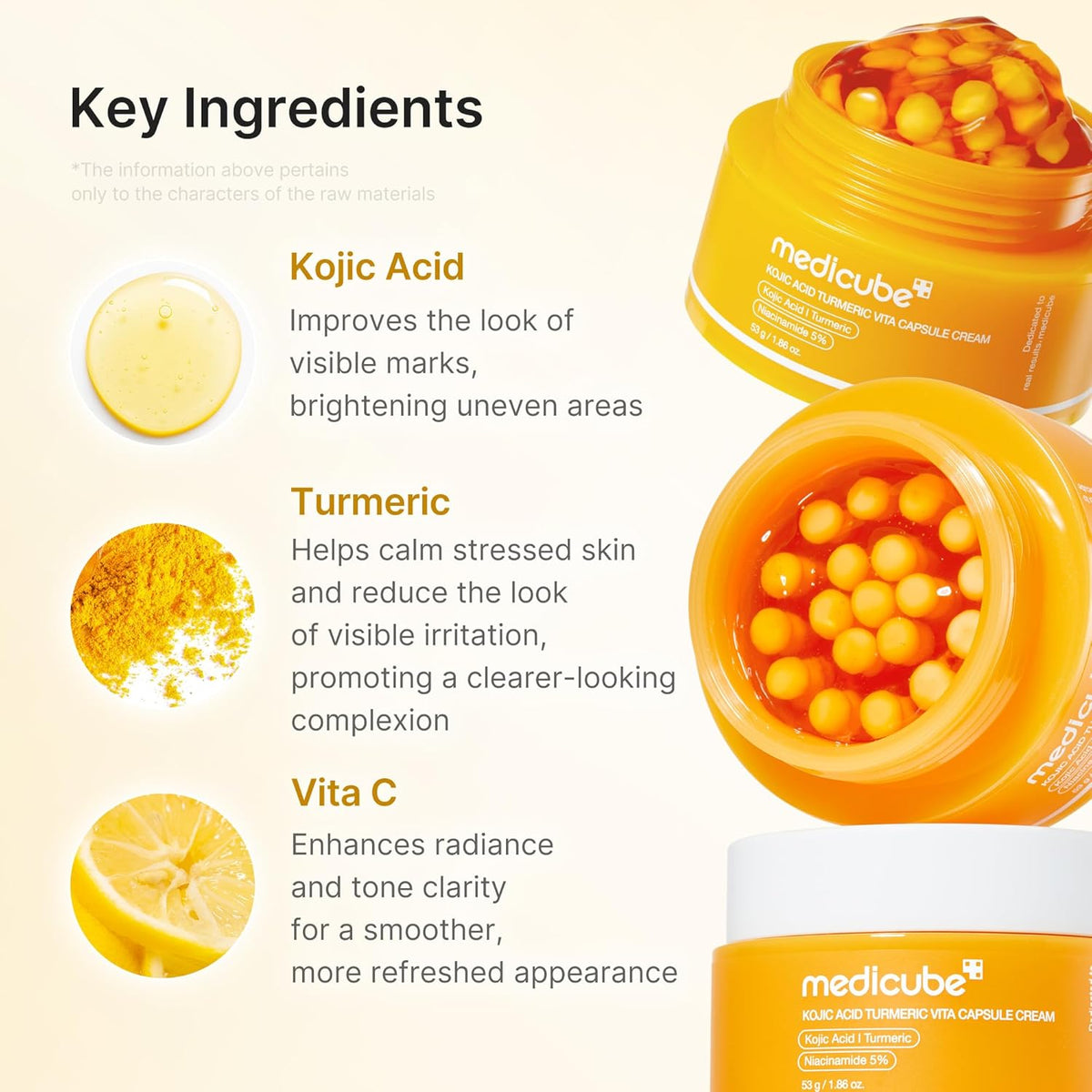 Skaistinamasis veido kremas "Kojic Acid Turmeric Vita Capsule Cream", 53 g