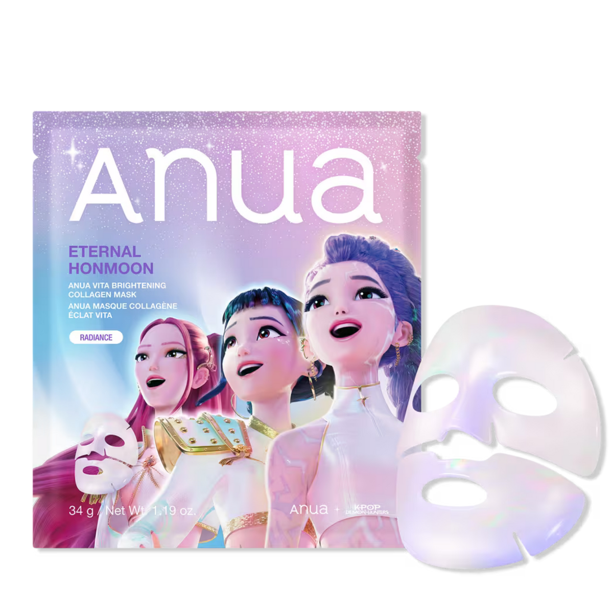 Hidrogelinė veido kaukė "K-Pop Demon Hunters Vita Brightening Collagen Mask"