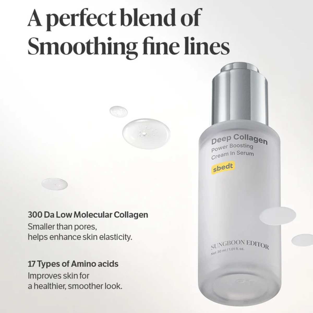 Stangrinamasis veido serumas "Deep Collagen Power Boosting Cream In Serum", 30 ml