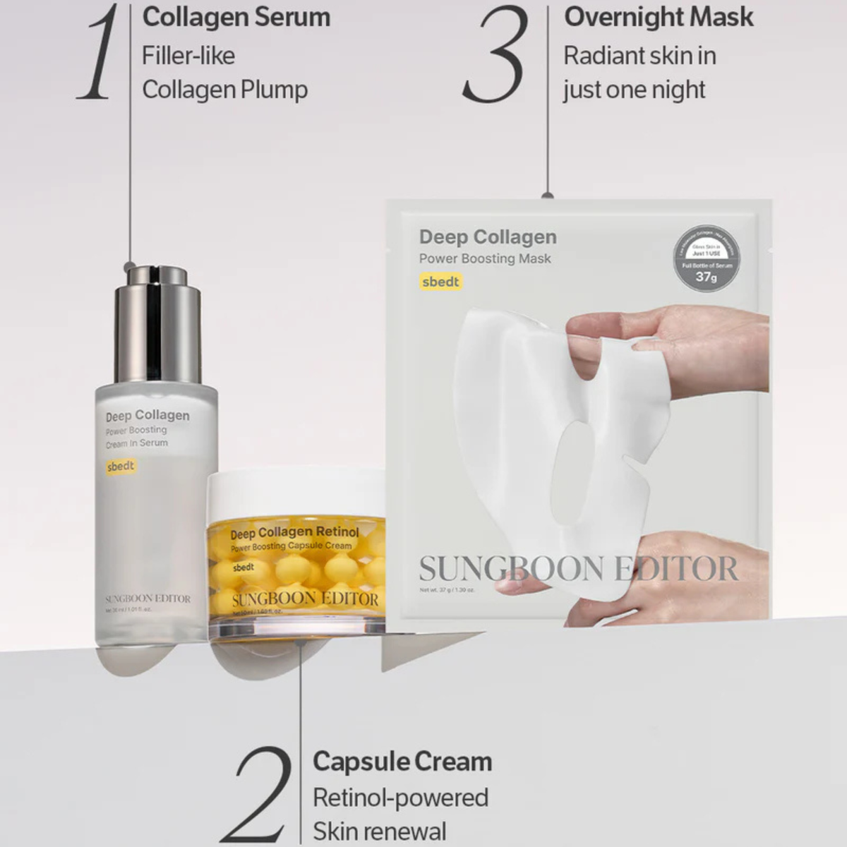 Stangrinamasis veido serumas "Deep Collagen Power Boosting Cream In Serum", 30 ml