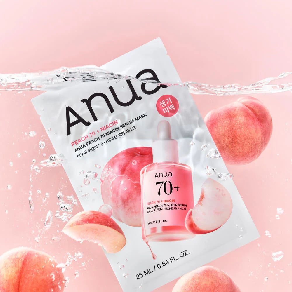 Veido kaukė su persikų ekstraktu ir niacinamidu "Peach 70 Niacin Serum Mask", 25 ml