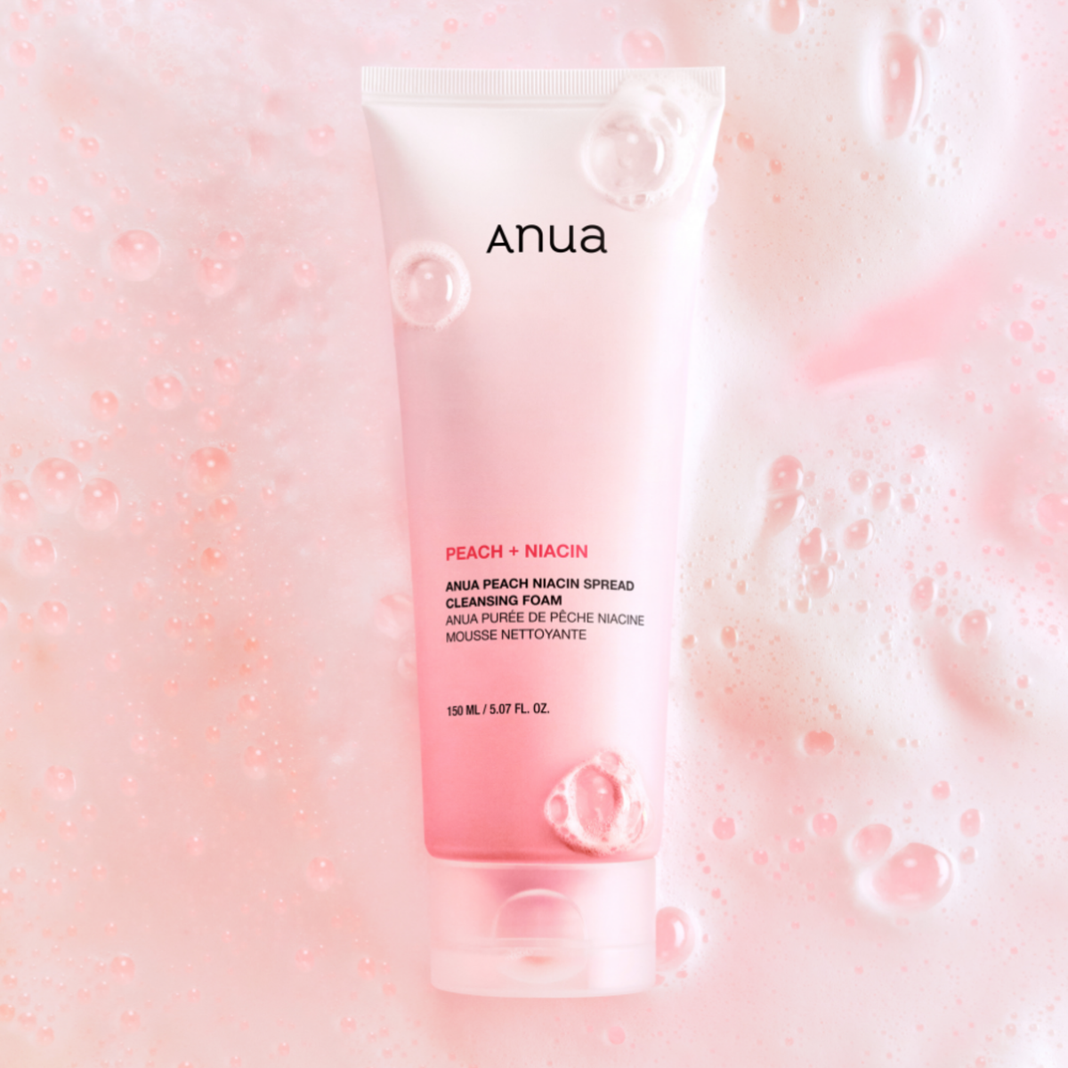 Veido prausiklis su persikų ekstraktu ir niacinamidu "Peach Niacin Spread Cleansing Foam", 150ml