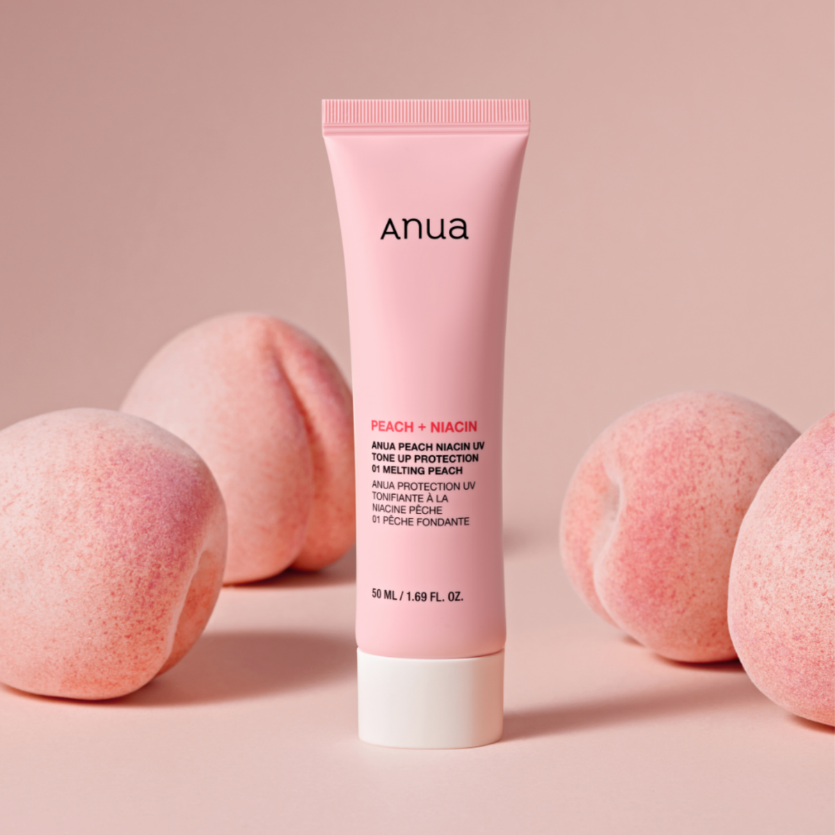 Apsauginis toninis veido kremas su persikų ekstraktu ir niacinamidu "Peach Niacin UV Tone Up Protection 01 Melting Peach", 50 ml