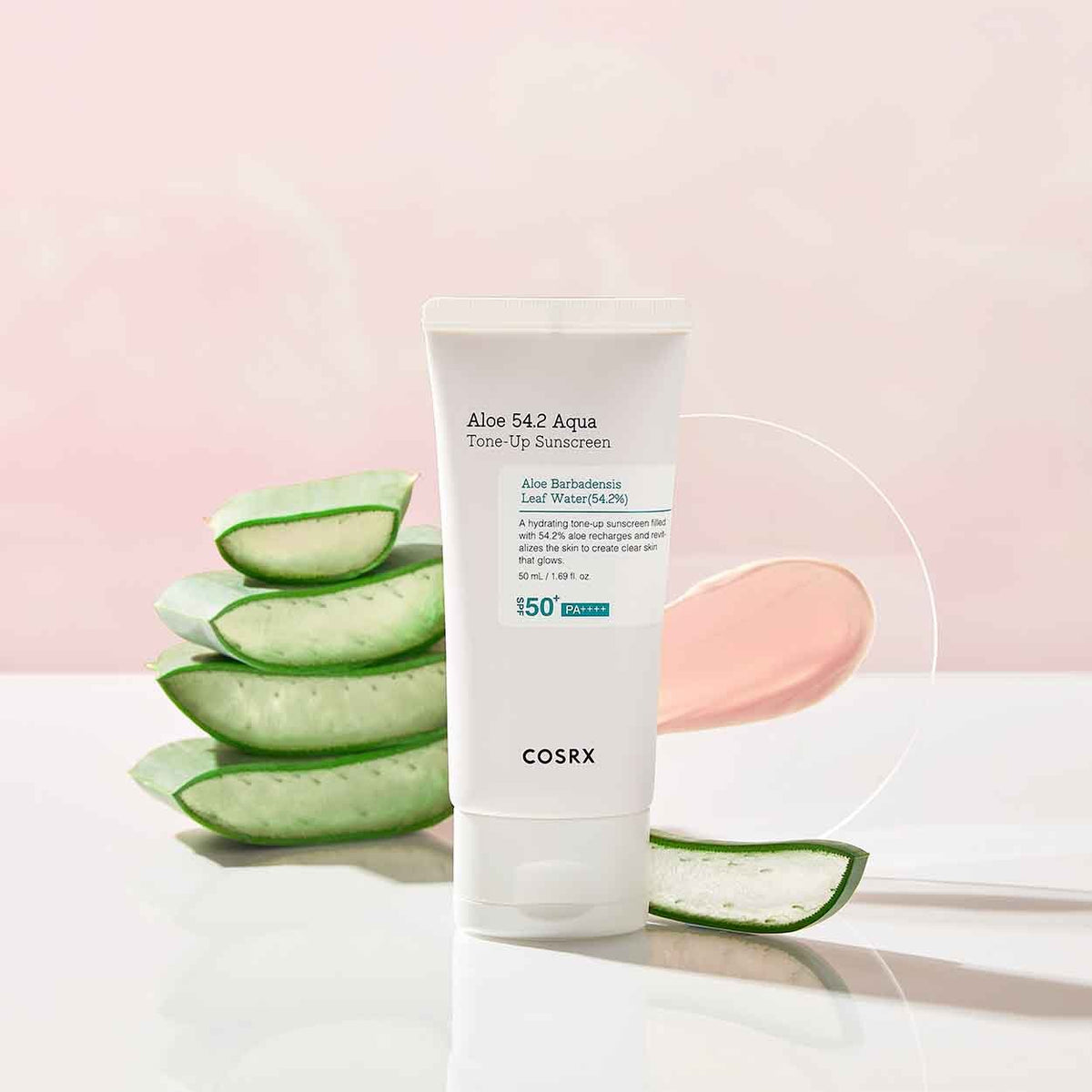 Apsauginis toninis veido kremas "Aloe 54.2 Aqua Tone - Up Sunscreen SPF50+ PA++++", 50 ml