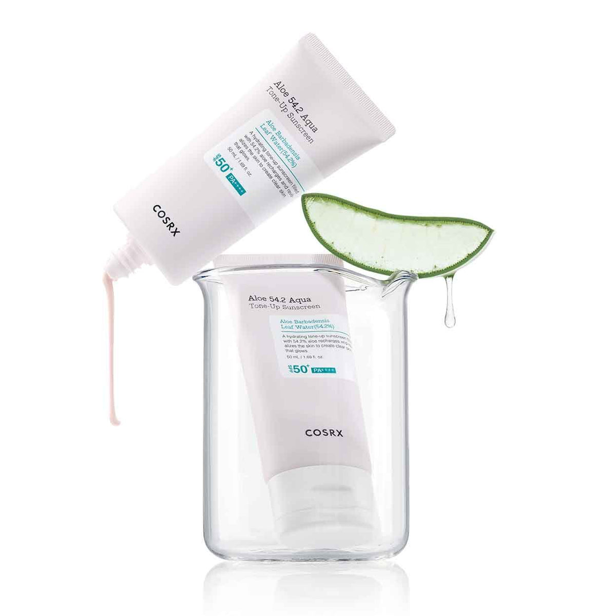 Apsauginis toninis veido kremas "Aloe 54.2 Aqua Tone - Up Sunscreen SPF50+ PA++++", 50 ml