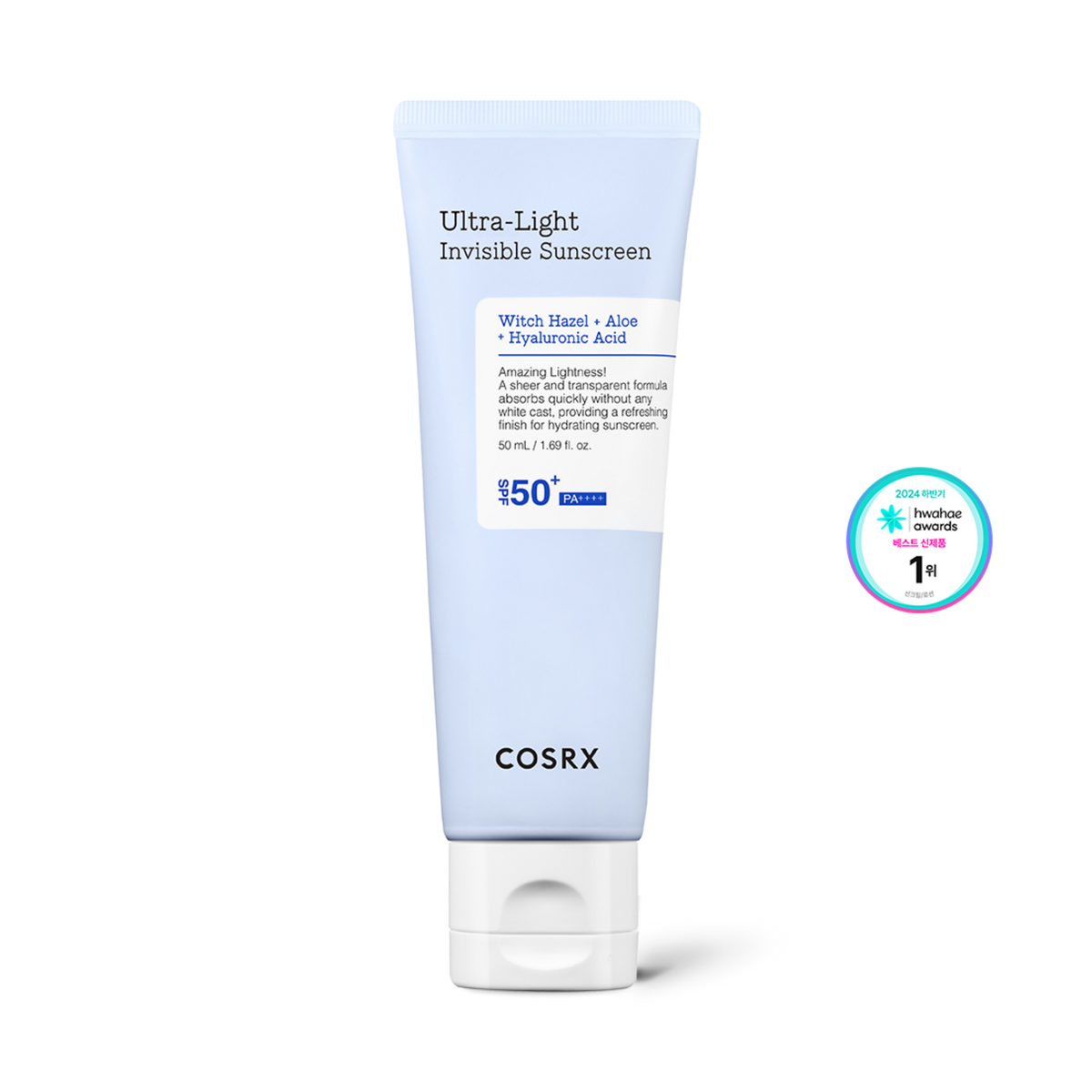 Lengvas apsauginis veido kremas nuo saulės "Ultra - Light Invisible Sunscreen SPF50+ PA++++", 50 ml