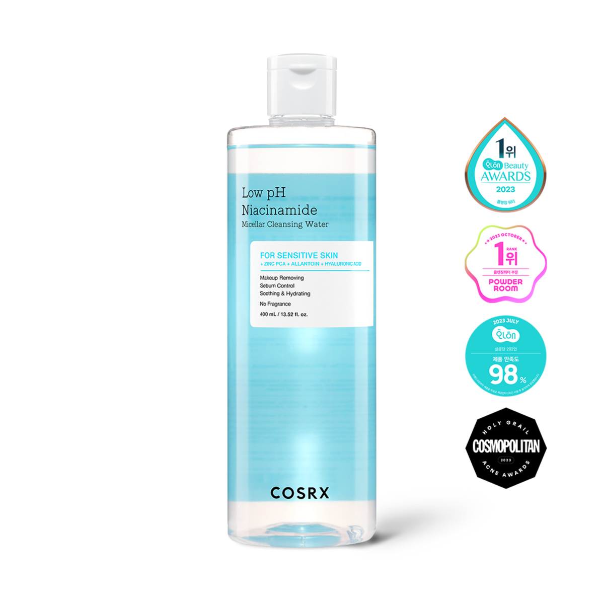 Žemo pH valomasis micelinis vanduo "Low pH Micellar Niacinamide Cleansing Water", 400 ml