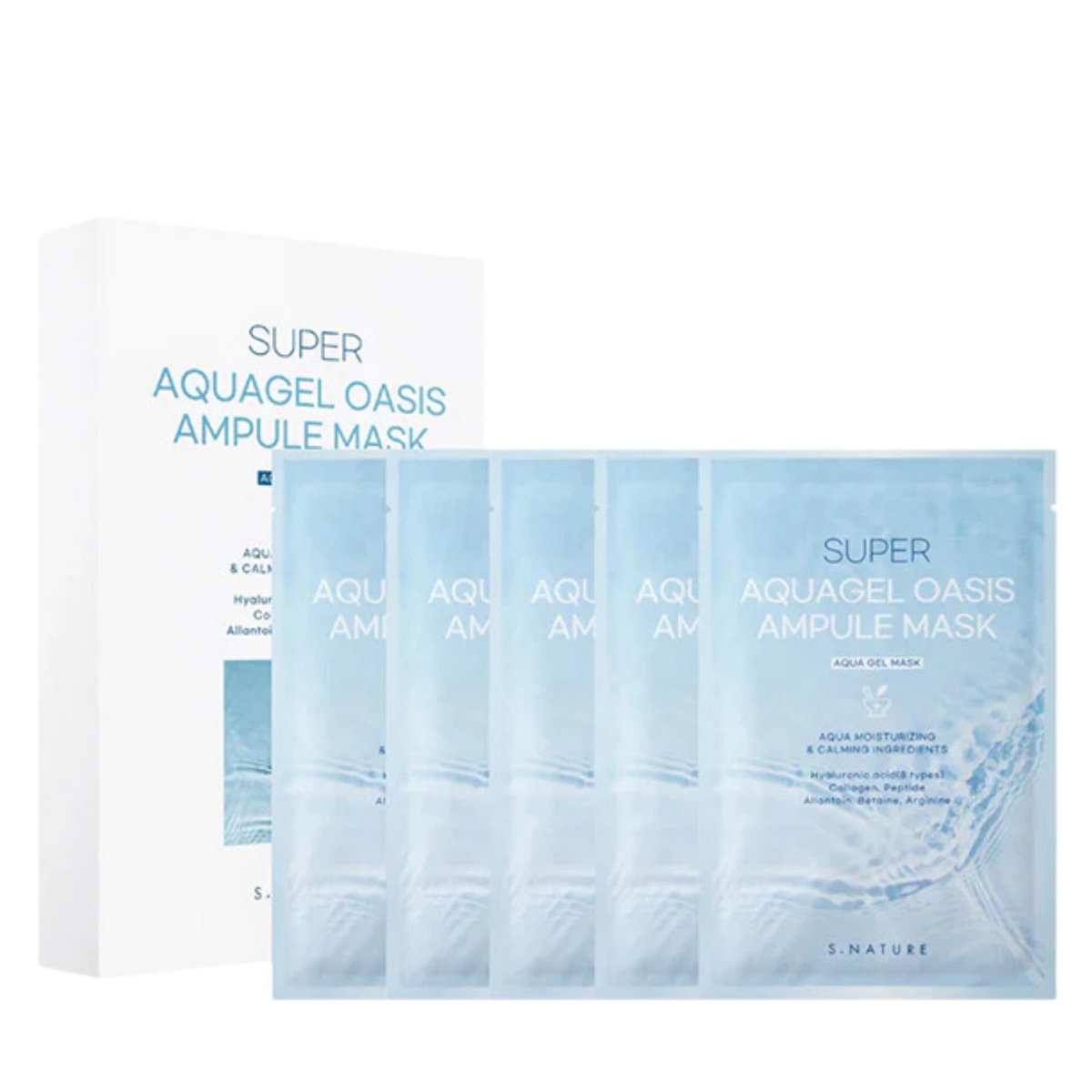 Lakštinių veido kaukių rinkinys "Super Aquagel Oasis Ampoule Mask – 1 Pack", 5 vnt.