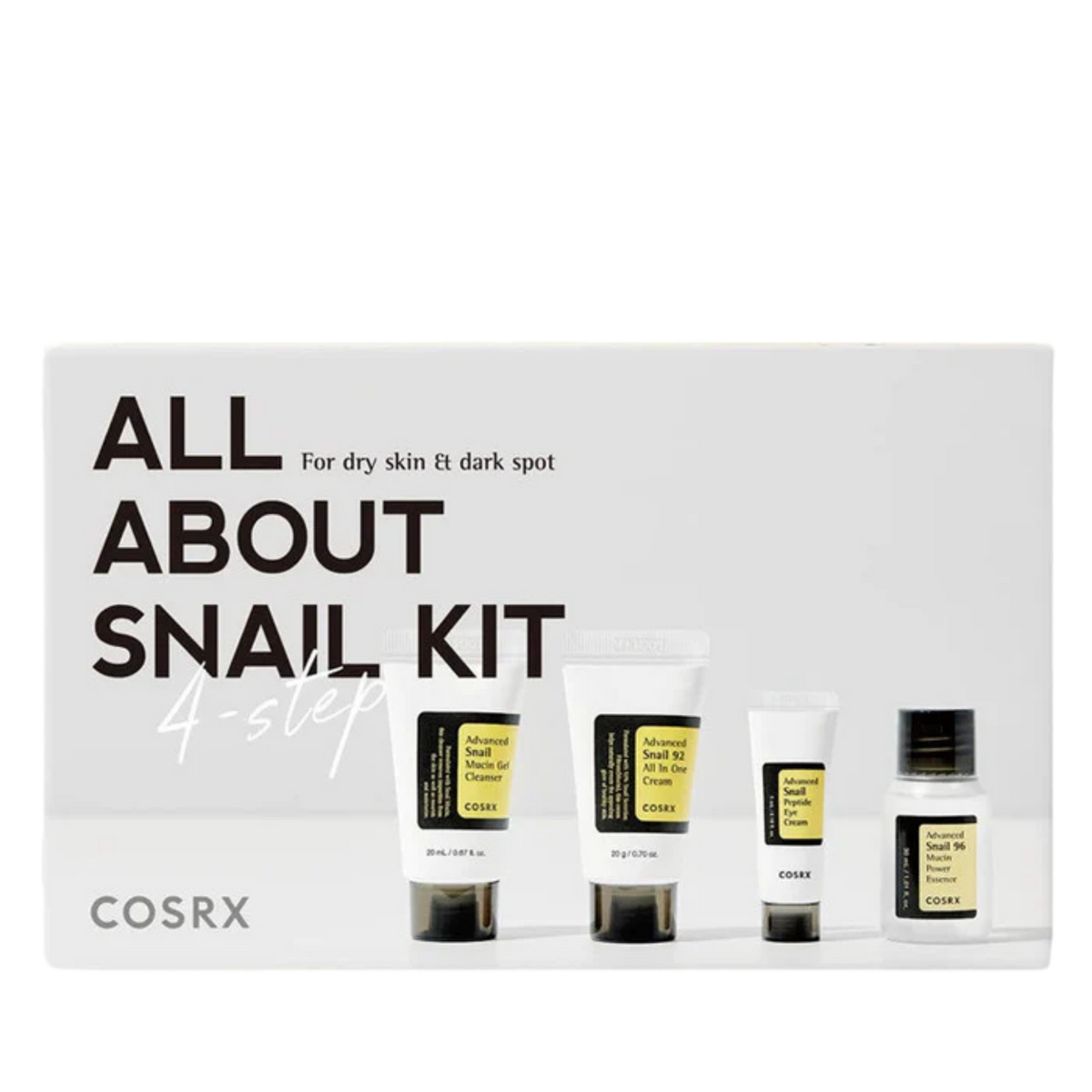 4 žingsnių rinkinys su sraigių mucinu "All About Snail Facial Care Kit"