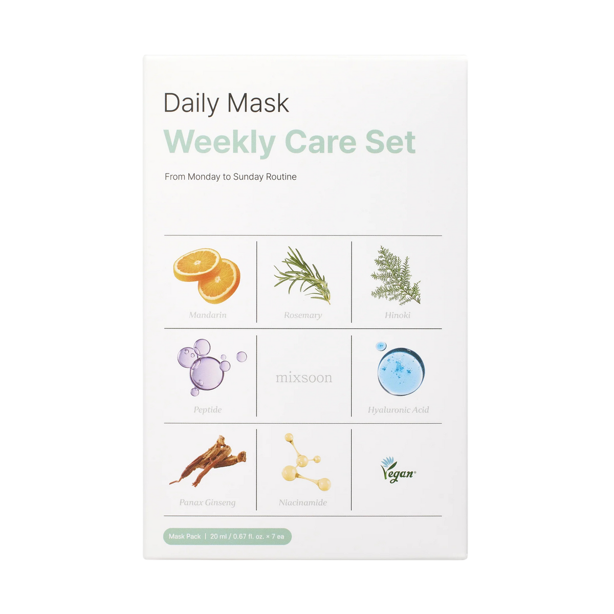 Veido kaukių rinkinys savaitei "Daily Mask Weekly Care Set", 7 vnt.