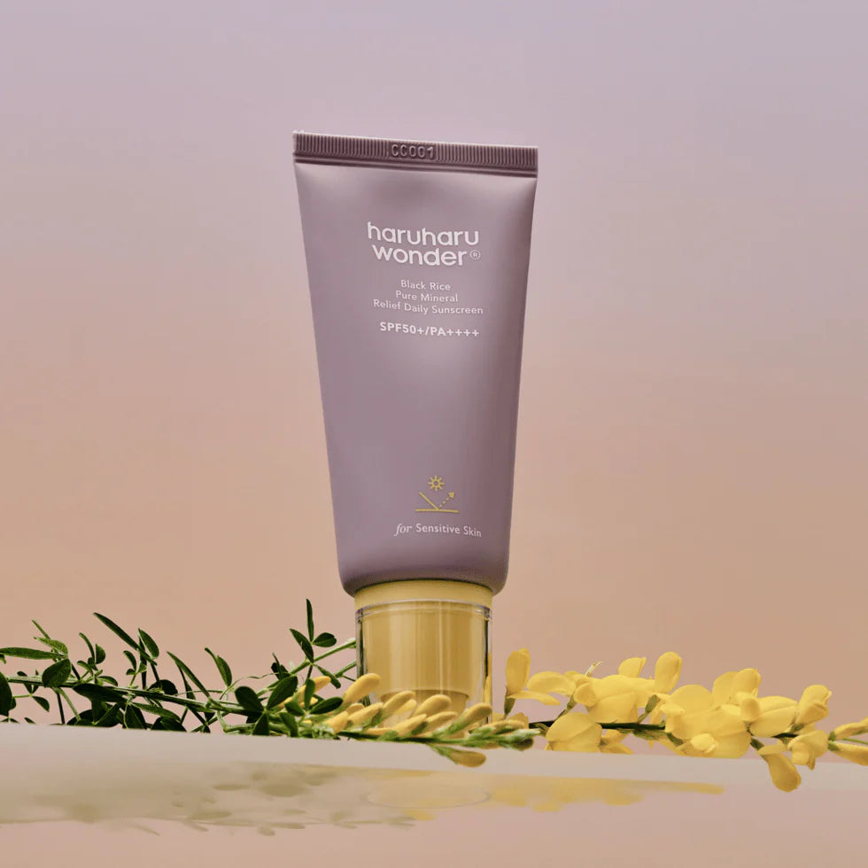 Apsauginis veido kremas nuo saulės "Black Rice Pure Mineral Relief Daily Sunscreen SPF50+ PA++++", 50 ml