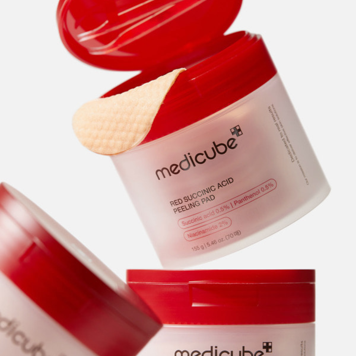 Eksfolijuojantys toniko padeliai probleminei odai "Red Succinic Acid Peeling Pad", 70 vnt.