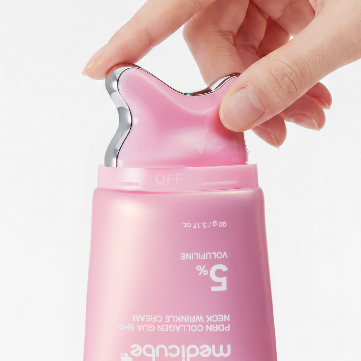 Stangrinamasis kaklo ir dekoltė kremas su integruotu Gua Sha masažuokliu "PDRN Collagen Gua Sha Neck Wrinkle Cream", 90 g