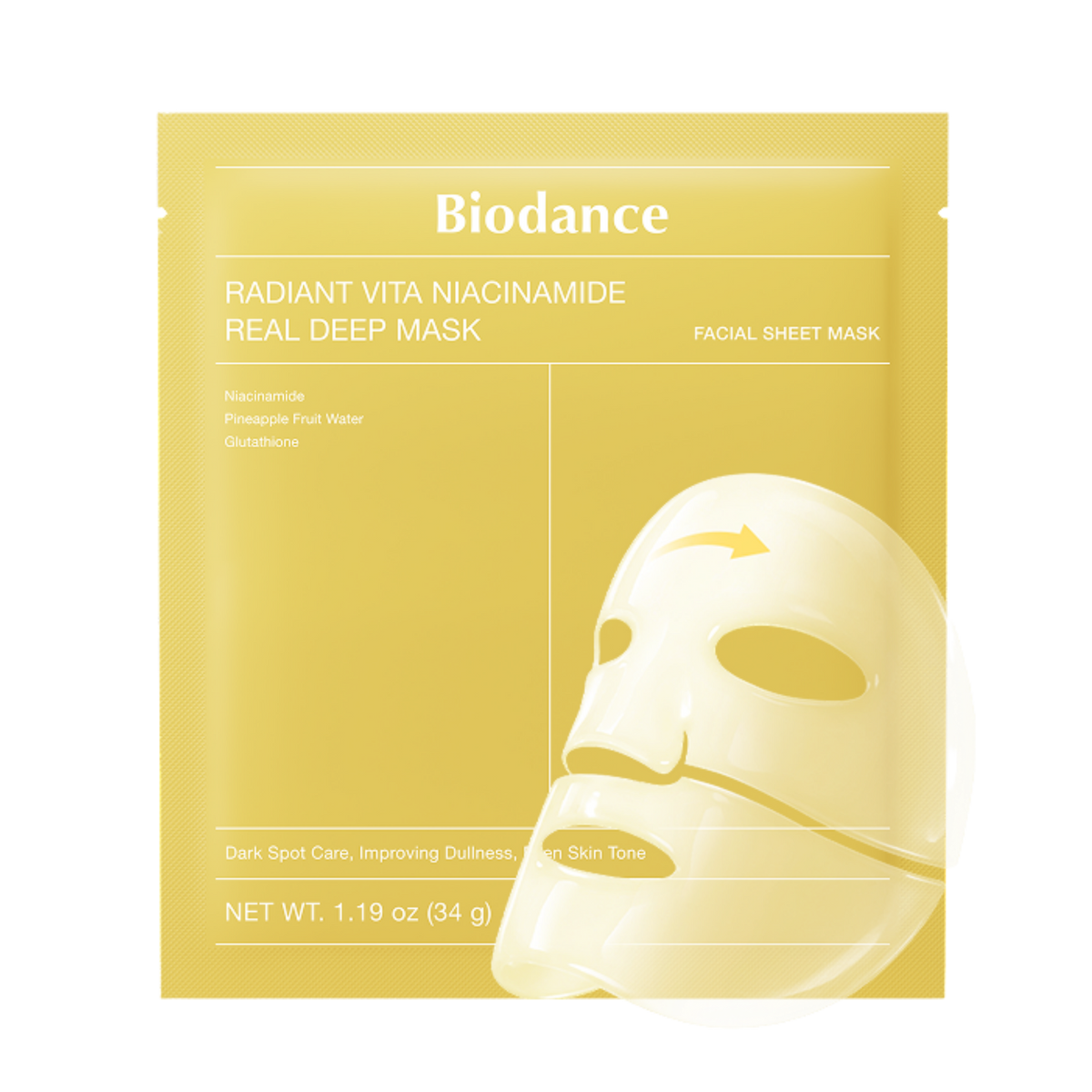 Skaistinamoji hidrogelinė veido kaukė su niacinamidu "Radiant Vita Niacinamide Real Deep Mask"