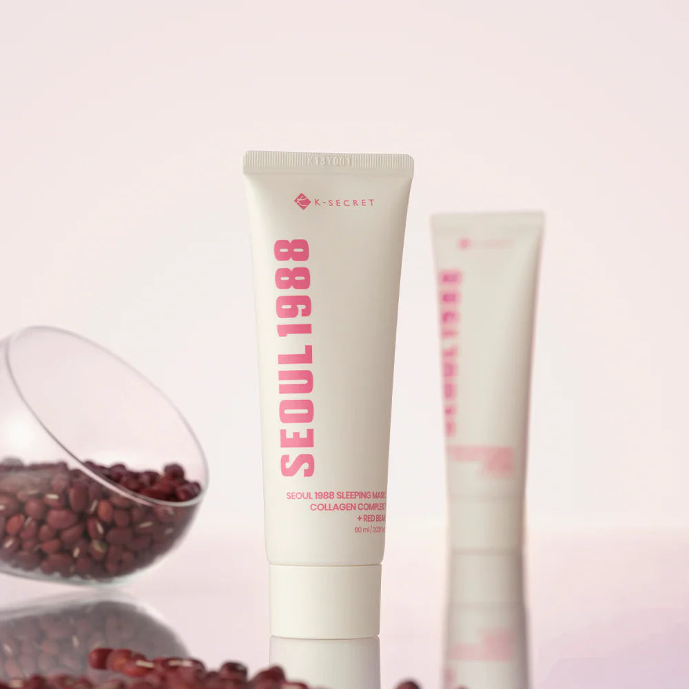 Naktinė veido kaukė "SEOUL 1988 Sleeping Mask: Collagen Complex 7 + Red Bean", 60 ml