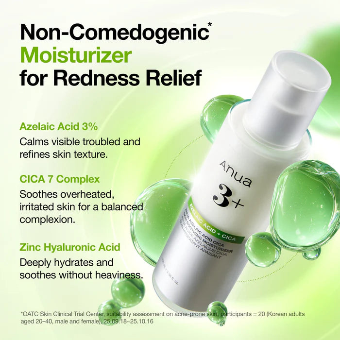 Raminamasis kremas raustančiai odai su 3 % azelaino rūgštimi "Azelaic Acid Cica Skin Soothing Moisturizer", 100 ml