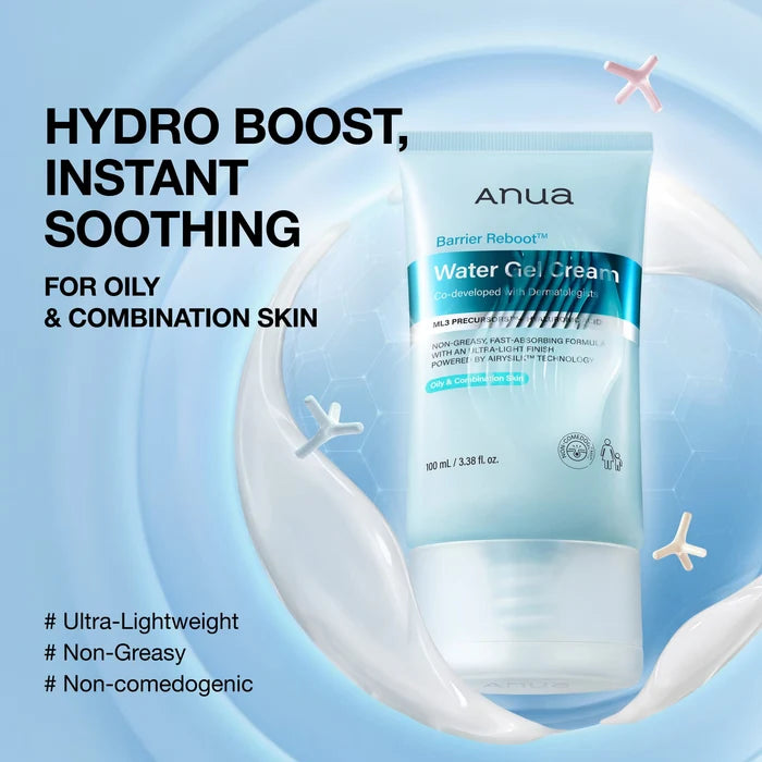Lengvas drėkinamasis gelinis kremas odos barjerui stiprinti ir paraudimui mažinti "Barrier Reboot Water Gel Cream", 100 ml
