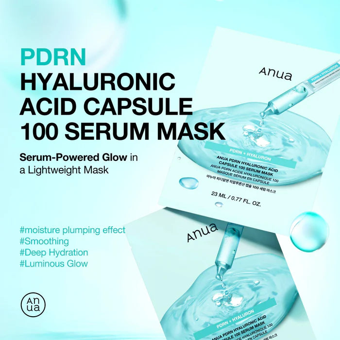 Drėkinamoji veido kaukė "PDRN Hyaluronic Acid Capsule 100 Serum Mask", 23 ml