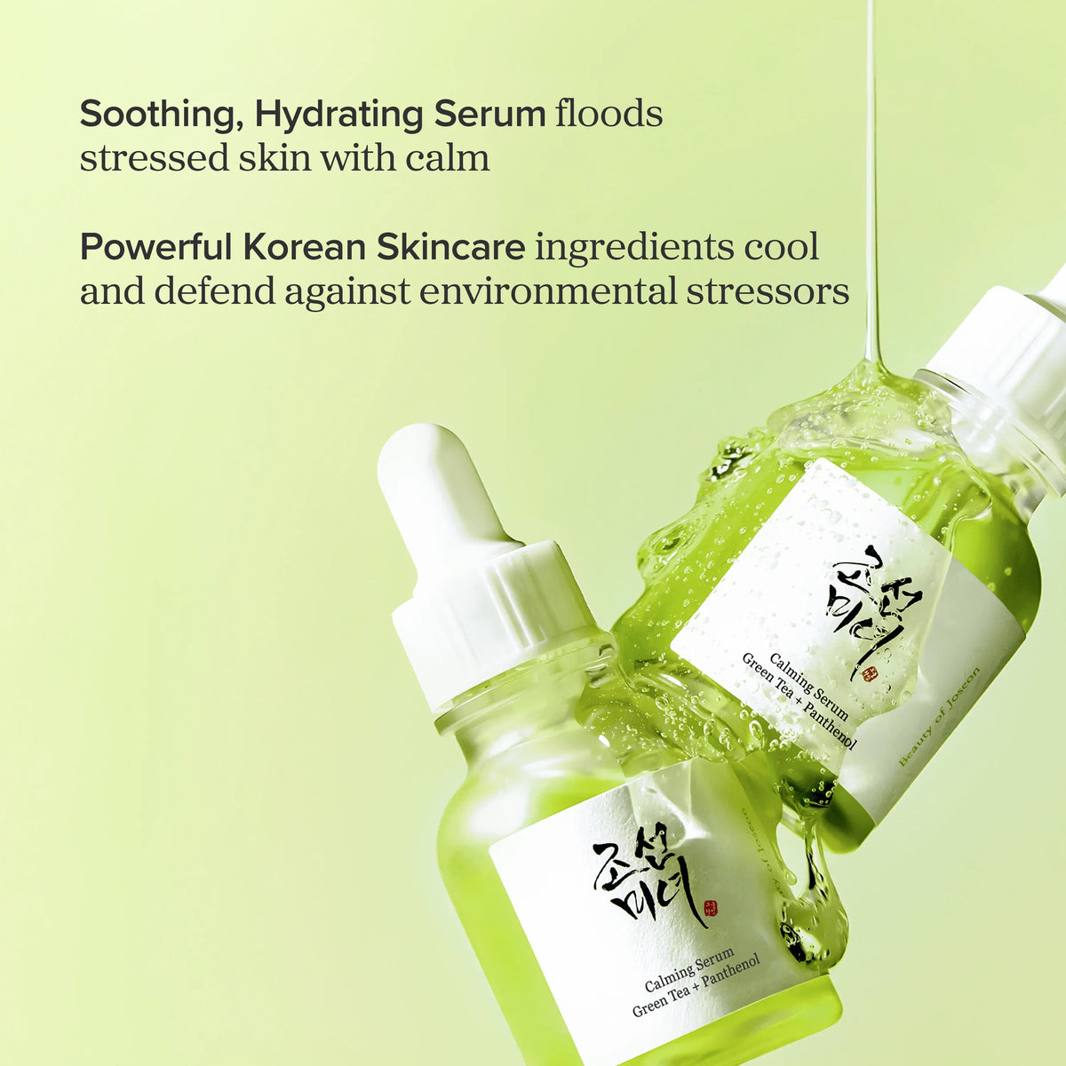 Raminamasis veido serumas su žaliosios arbatos ekstraktu ir pantenoliu "Calming Serum Green Tea + Panthenol", 30 ml
