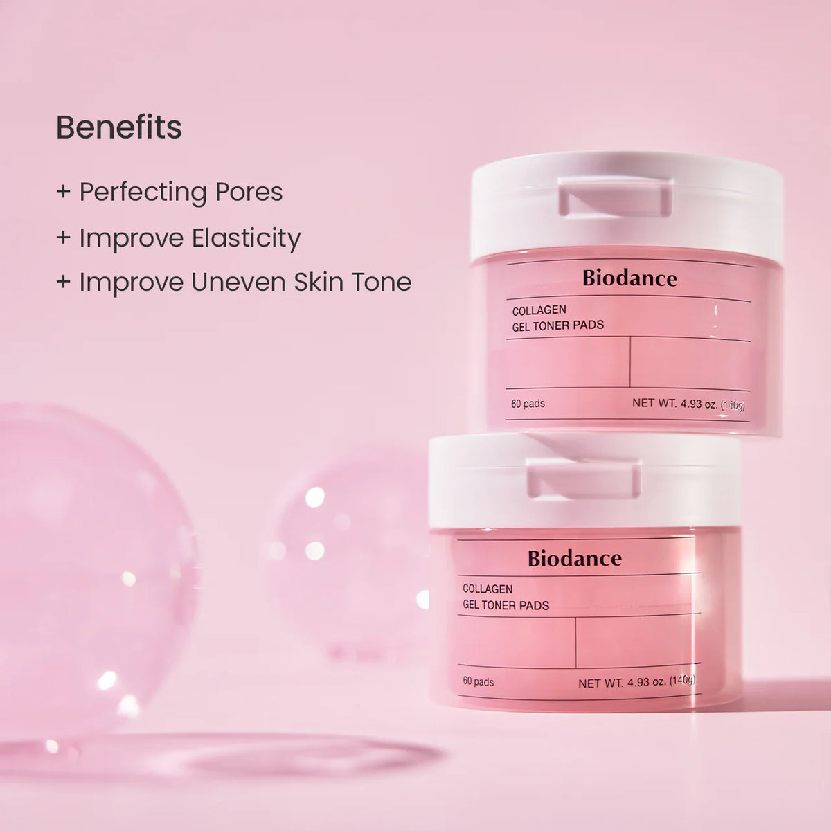 Stangrinamieji veido toniko padeliai "Collagen Gel Toner Pads", 60 vnt.
