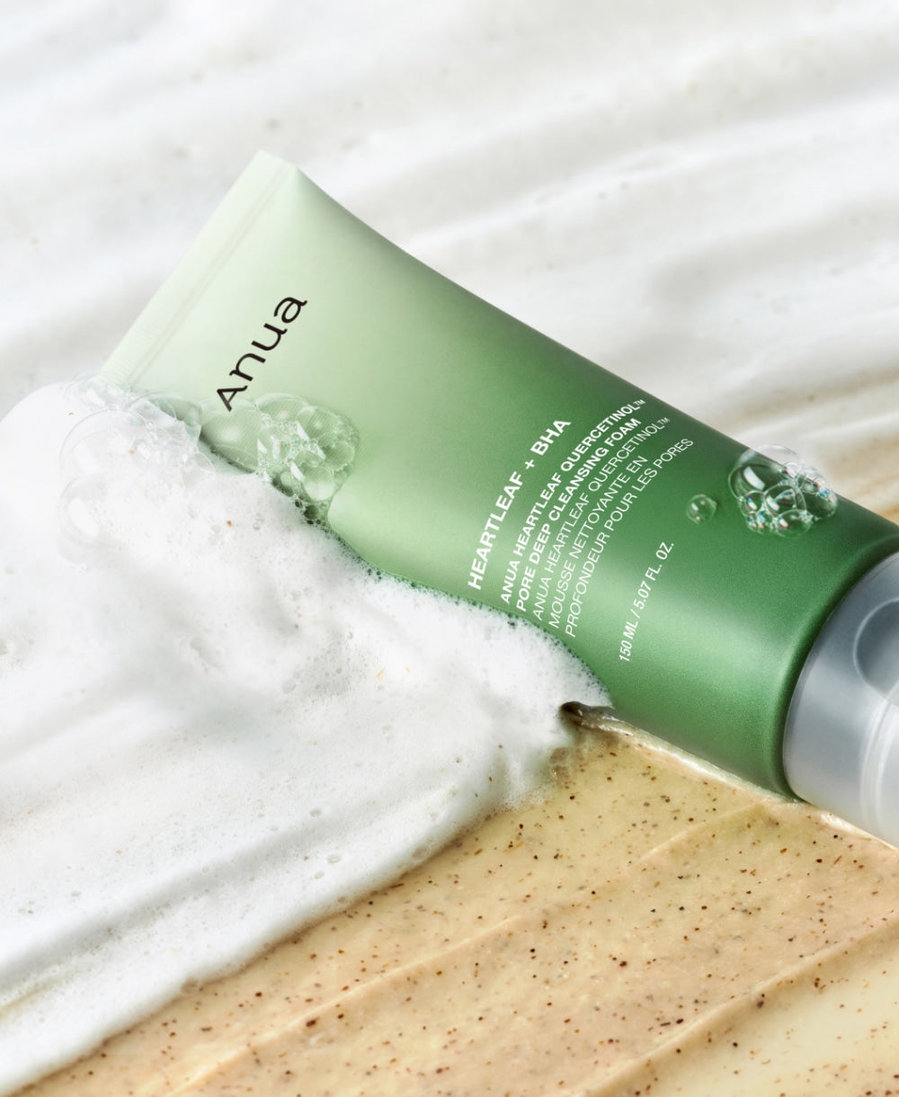 Giliai valančios veido prausimosi putos "Heartleaf Quercetinol Pore Deep Cleansing Foam", 150 ml