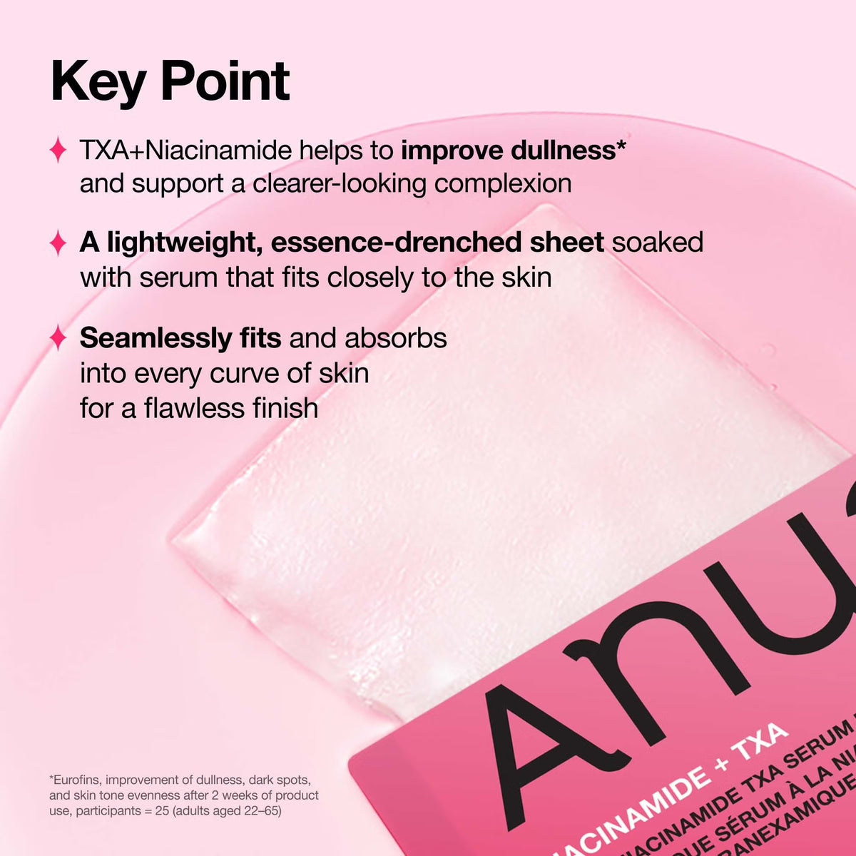 Riboto leidimo lakštinė veido kaukė su niacinamidu"K-Pop Demon Hunters Niacinamide TXA Serum Mask"