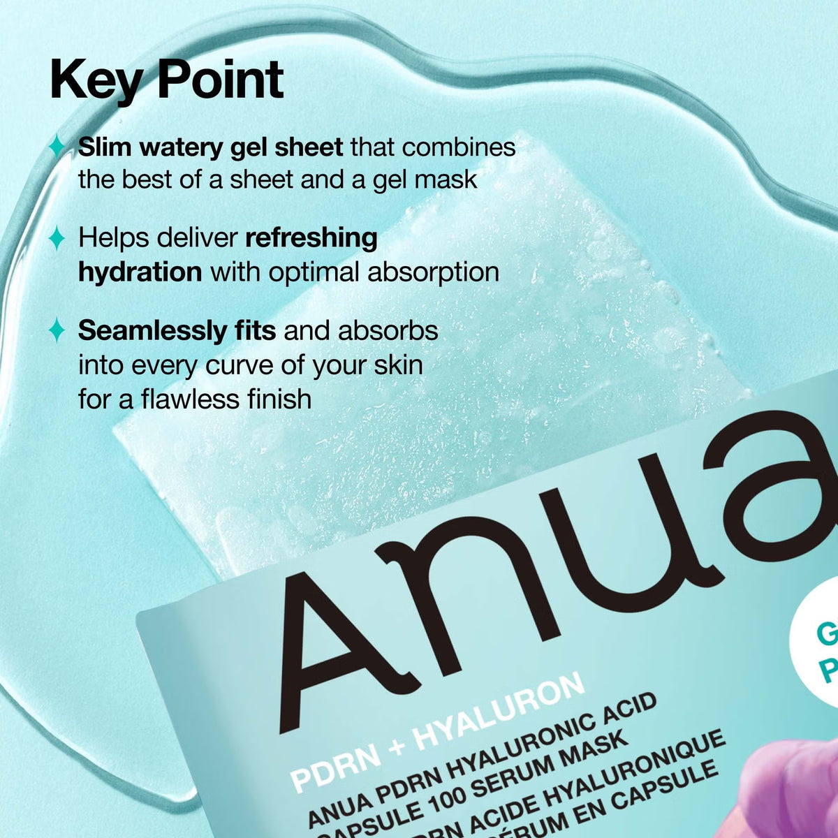 Riboto leidimo lakštinė veido kaukė "K-Pop Demon Hunters PDRN Hyaluronic Acid Capsule 100 Serum Mask"