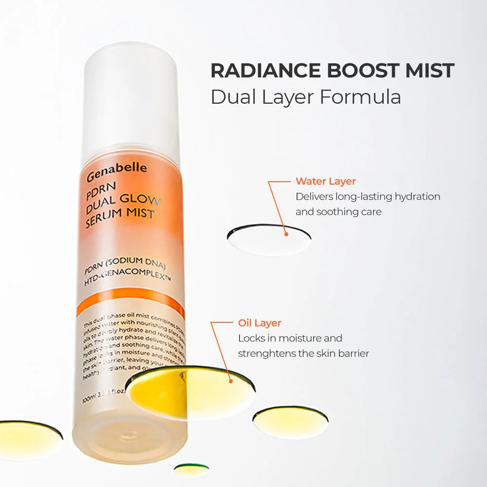 Dvifazė veido dulksna "PDRN Dual Glow Serum Mist", 100 ml